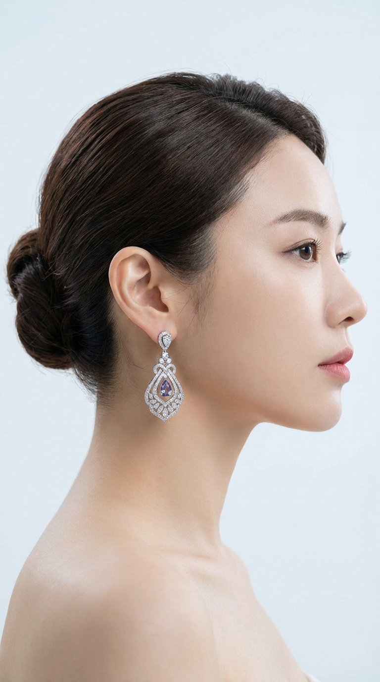 귀걸이 착용 완료 포트레이트 광고